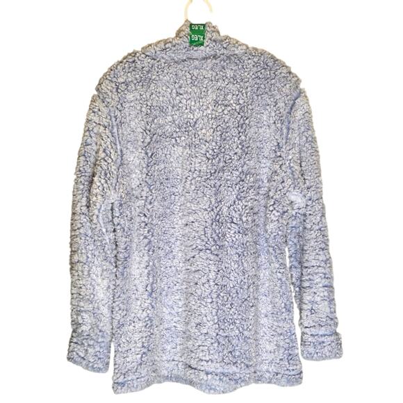 Luscious Light Blue Furry Fleece Quarter-zip Pullover XL Weatherproof brand NWT - Picture 7 of 8
